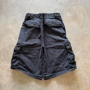 Baggy American Eagle Black Cargo Shorts Long Jorts Vintage Y2K Surf - 33